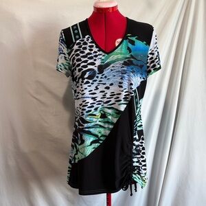 Bali Multicolor Animal Print Tunic Top LL73